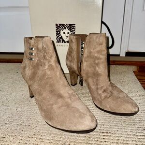 Anne Klein Taupe Suede Ankle Booties